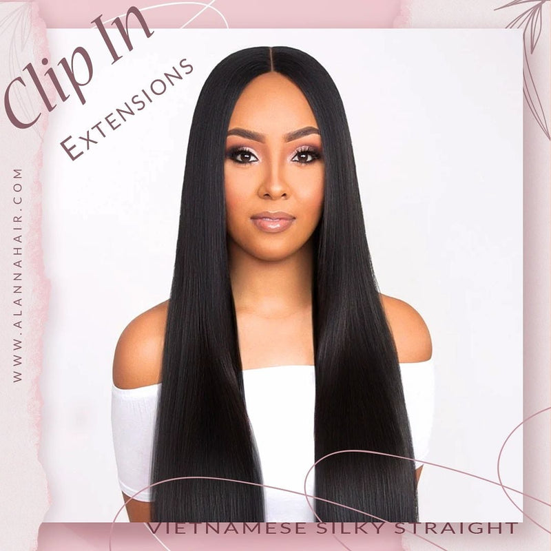 Raw Vietnamese Silky Straight Clip In Extensions