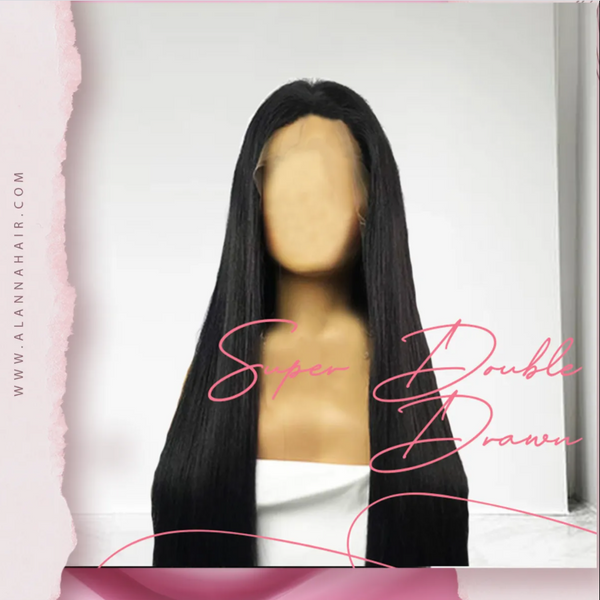 Parrucca In Pizzo Lungo Drta Di Capelli Umani, 92 Cm, Colore Nero - Foto 6